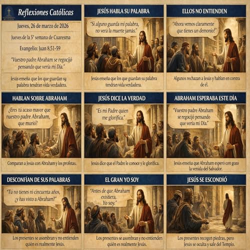 Reflexiones Cat&oacute;licas &ndash; Jueves 26 de marzo de 2026, Jueves de la 5&ordf; semana de Cuaresma, Juan 8:51-59