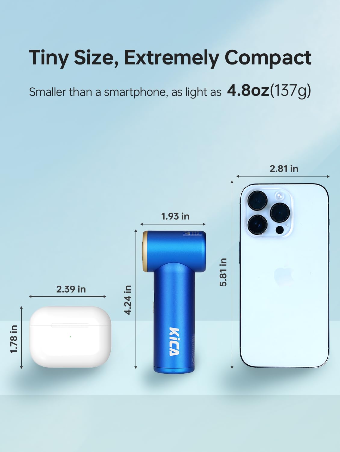 Amazon | Kica JetFan ミニハンドヘルドファン [理論稼働時間14時間