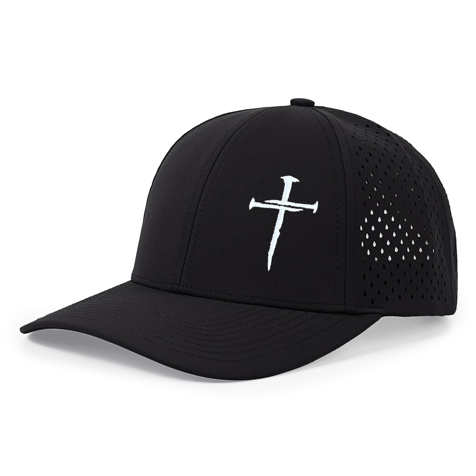 TGQLKPD Embroidered Jesus 3 Nails Cross-Christian Religious Hats for Men & Women