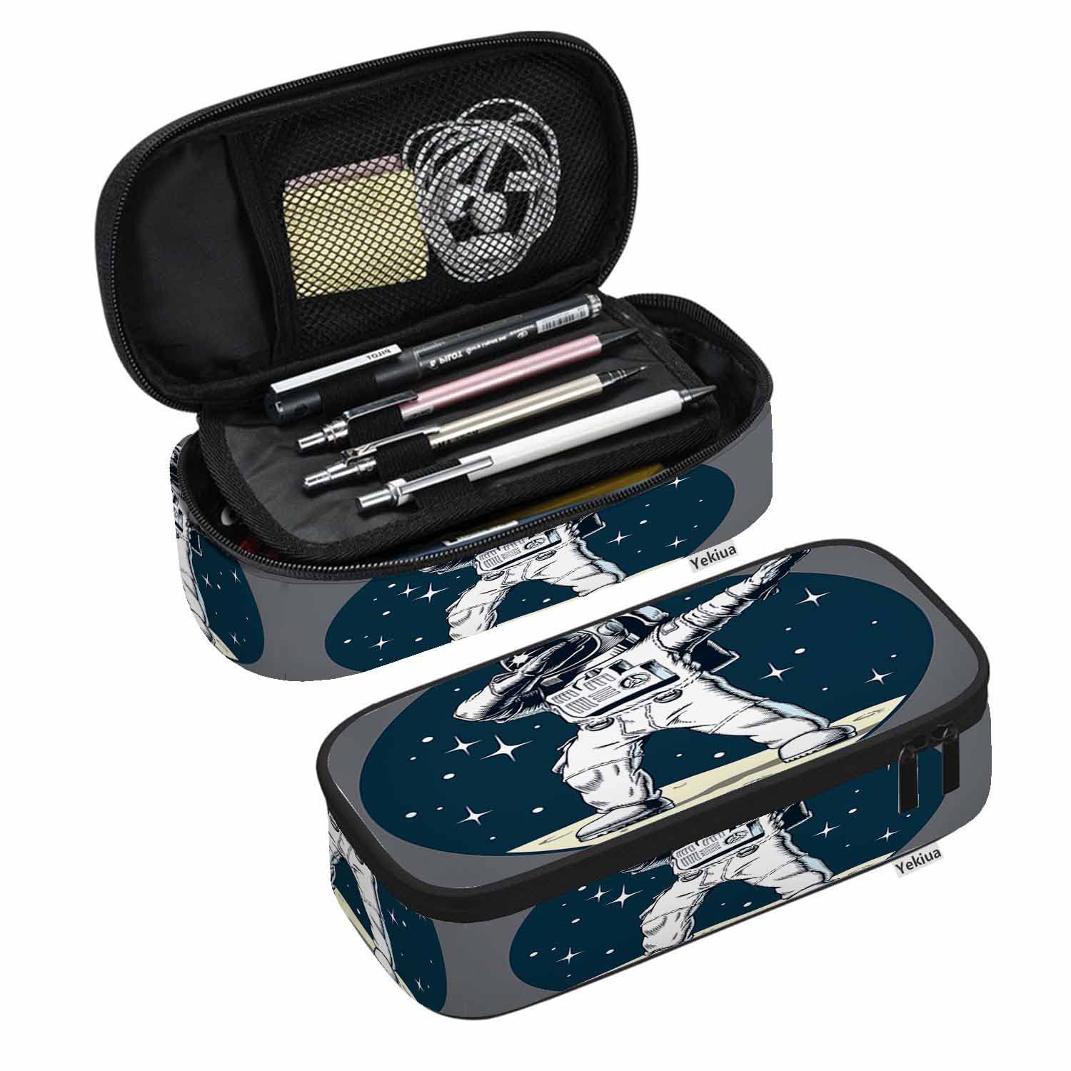 Yekiua Darbin Astronaut Pencil Case Organizer Moon Dabbing Astronaut Star College Office Big Capacity Pencil Bag โ image 1