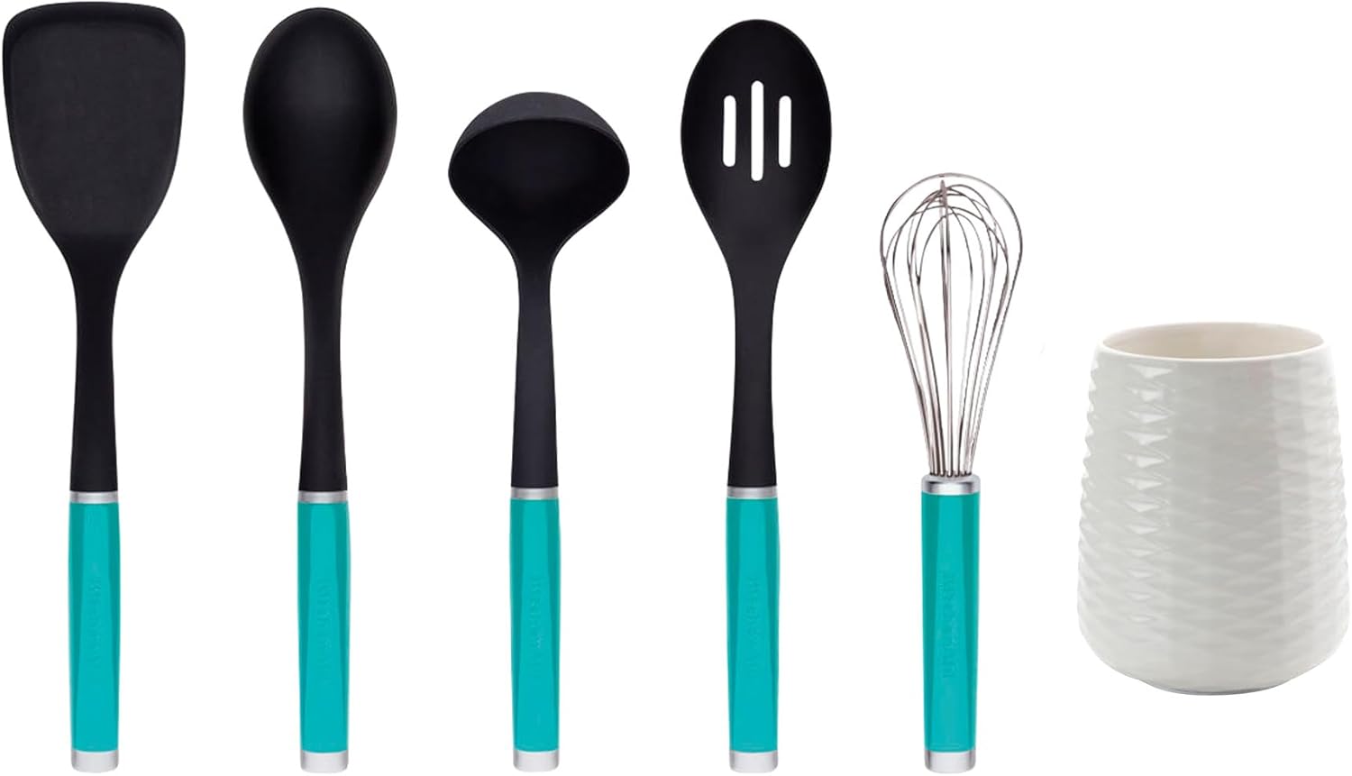 KitchenAid KQ562BXAQA Tool and Gadget Set with Crock, 6-Piece, Aqua KitchenAid KQ562BXAQA Tool and Gadget Set with Crock, 6-Piece, Aqua