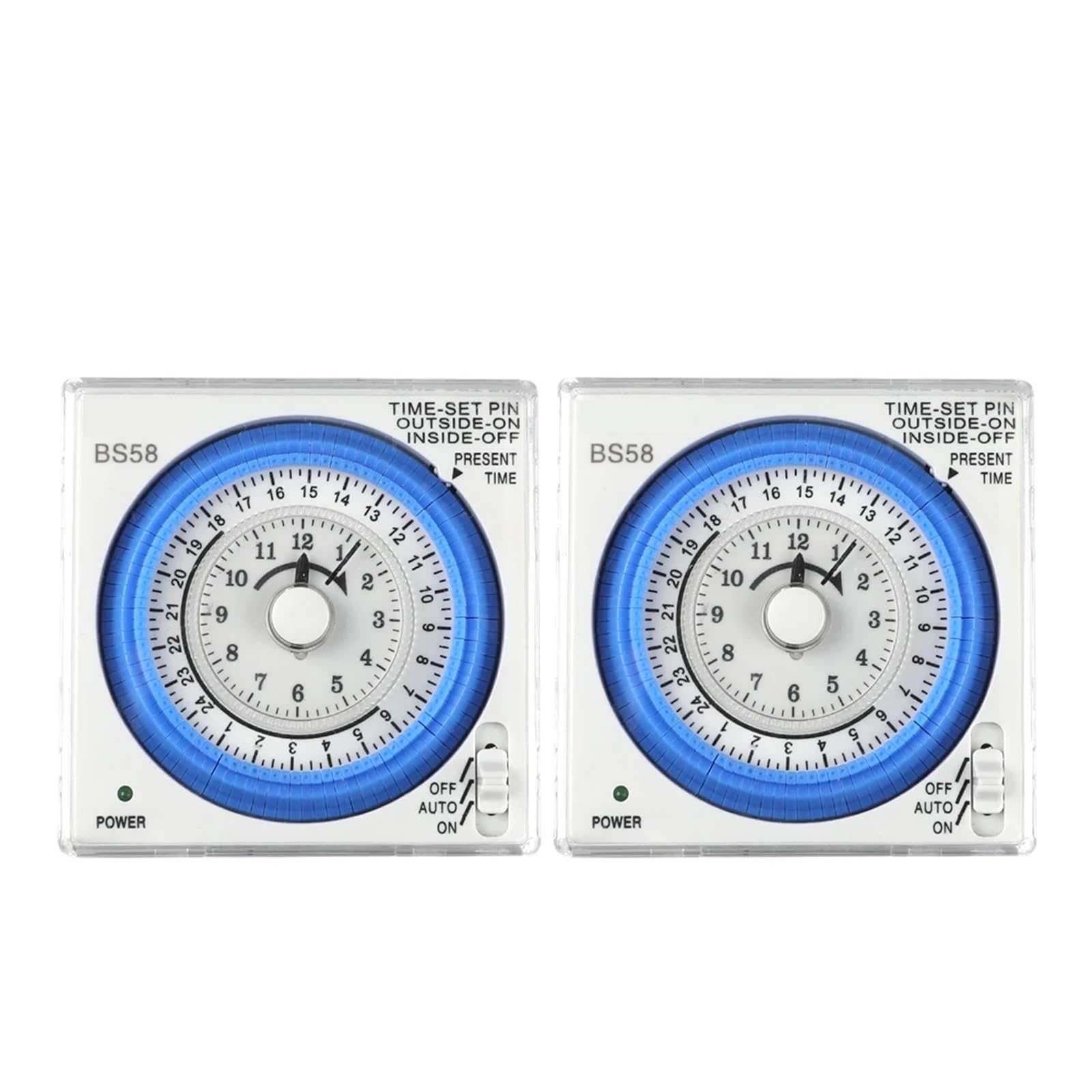 Zeitschaltuhr, 220 V, mechanische Zeitschaltuhr, BS58, mit 96 EIN-/Ausschaltzeiten pro Tag, Mindesteinstelleinheit 15 Min
