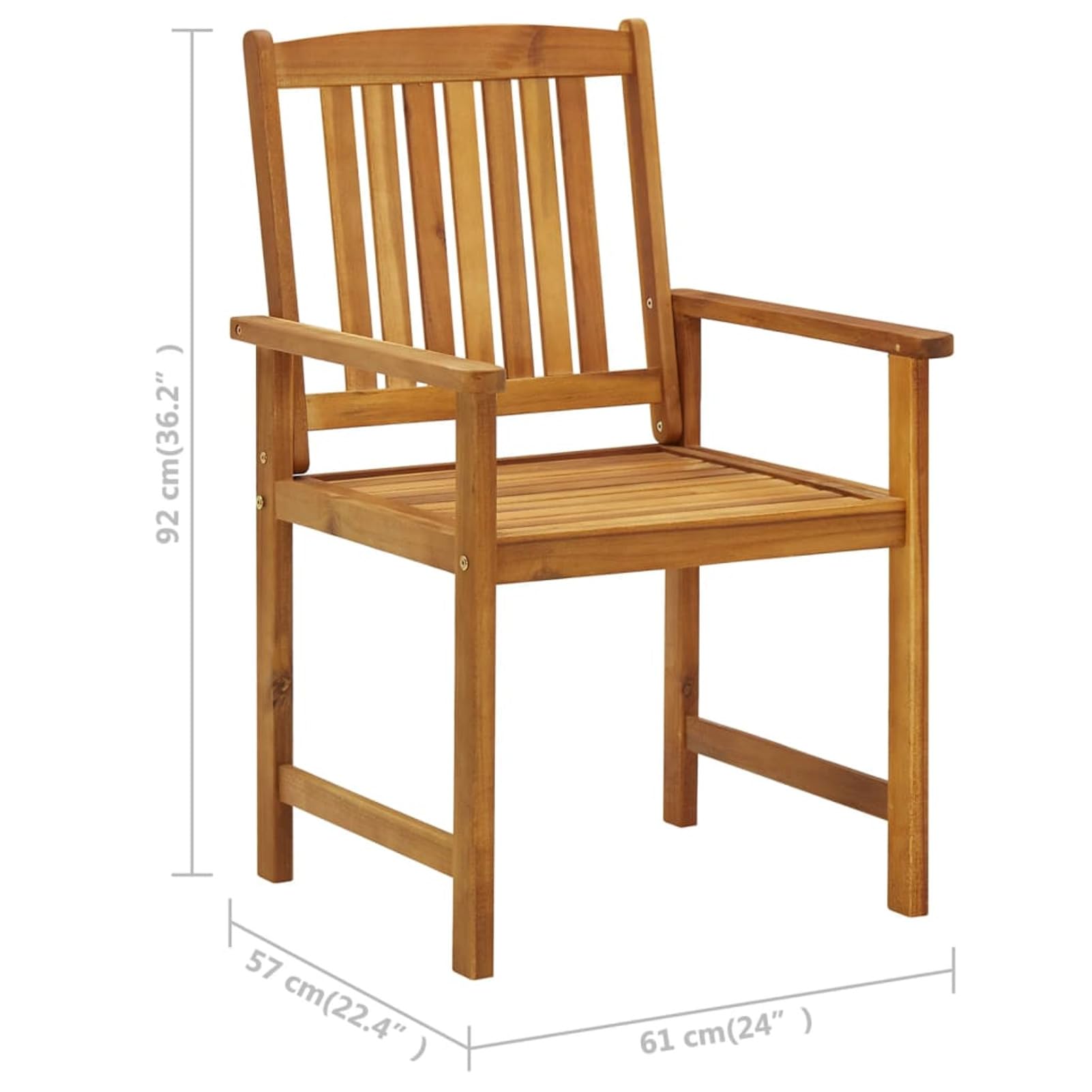 Homgoday Krzesła ogrodowe z poduszkami 8 sztuk z litego drewna akacjowego Nowoczesny design Lekkie krzesła do użytku na zewnątrz, do ogrodu lub na taras Fotel z podłokietnikami i oparciem beżowy