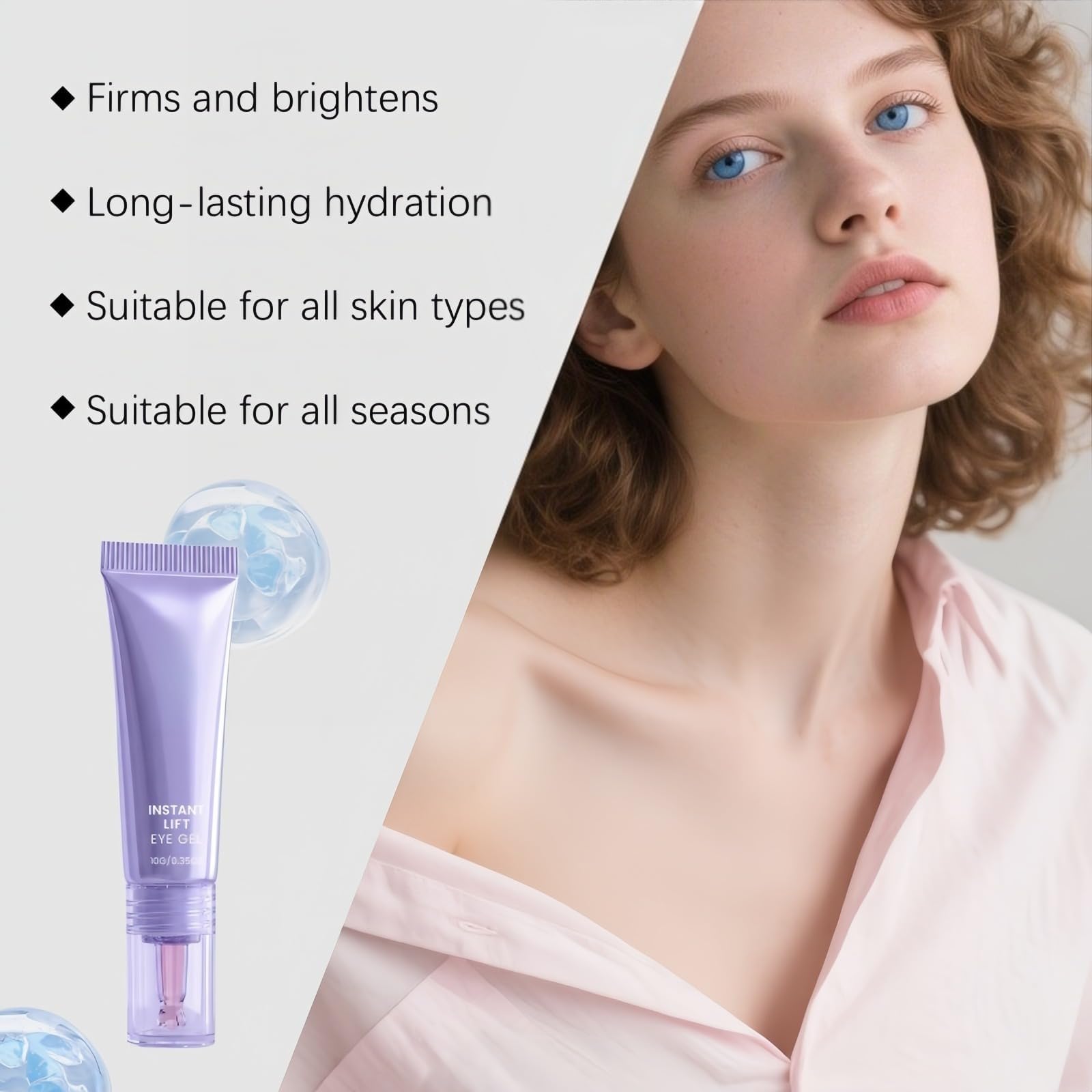 Gel lifting istantaneo per gli occhi, Retinol Creme Contorno Occhi, Anti-occhiaie, Crema Riparatrice Occhi Idratante, Corregge rughe, tasche, occhiaie e rilassamento del contorno oculare. | Idratare e levigare la pelle del contorno occhi.