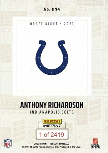 Miniatura 2 de Panini Instant Draft Night Football 2023 #DN4 Anthony Richardson Rookie Card Colts - Solo 2,419 hechos!