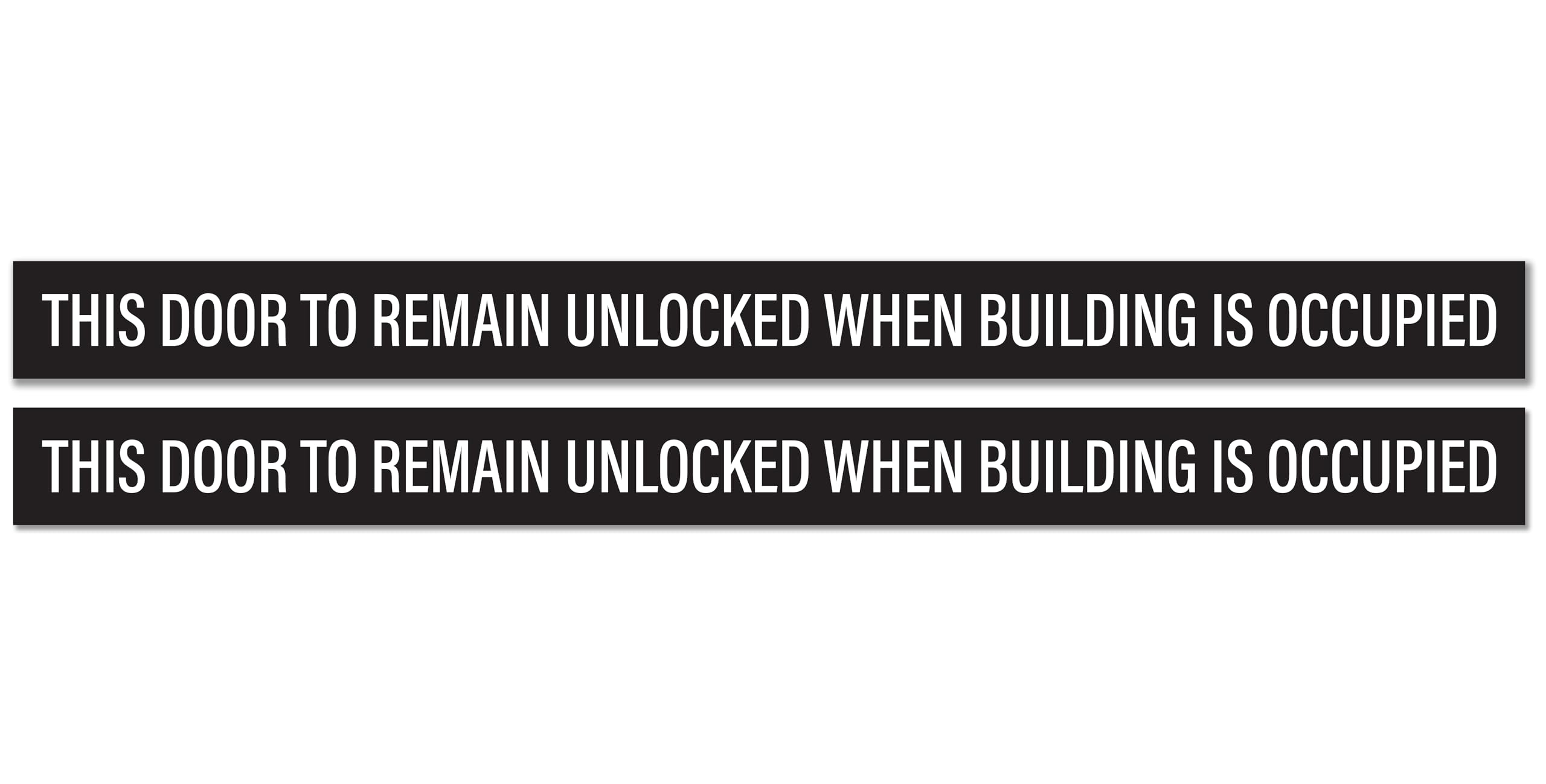 Autocollant longue durée This Door To Remain Unlocked lot de 2 bandes 5,1 x 66 cm