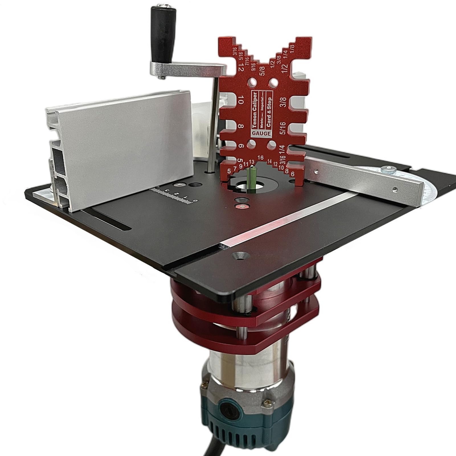 Elevador de metal, elevador | Elevador de fresado de aluminio con placa | Inserto de sierra de mesa Placa base Kit de elevación manual Herramienta de grabado para ranurado, recorte, biselado