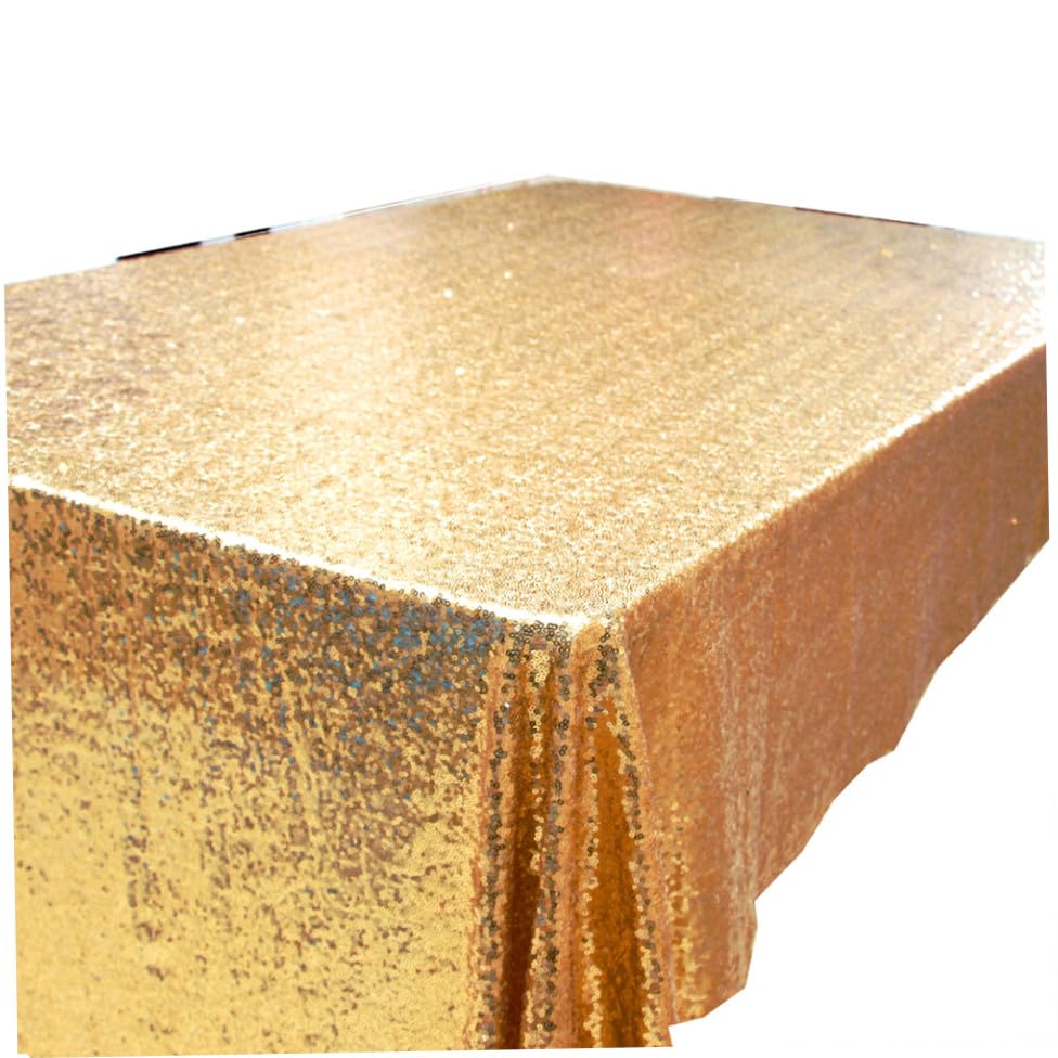 Nappe de mariage dorée chic en polyester pour réception de prestige