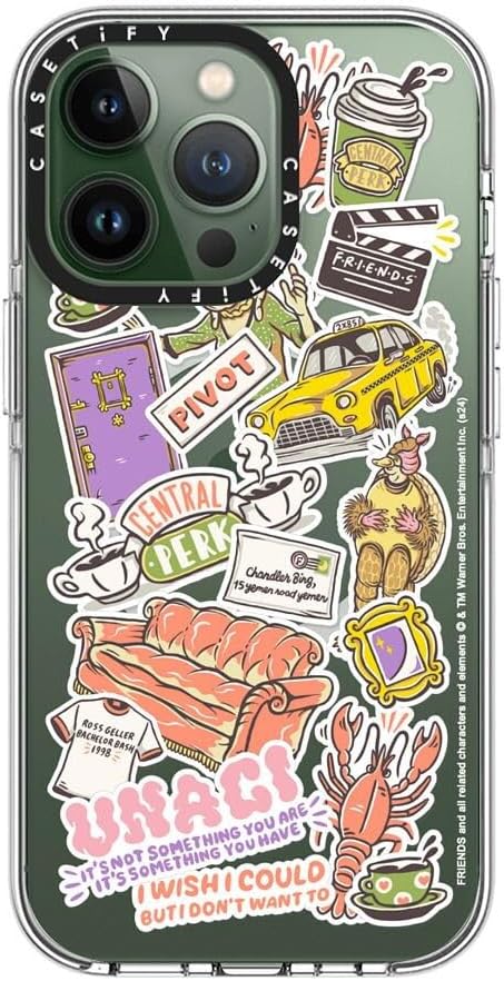 CASETiFY Clear iPhone 13 Pro Case [Friends Co-Lab/Not Yellowing/Compatible with Magsafe] - Sticker - Clear