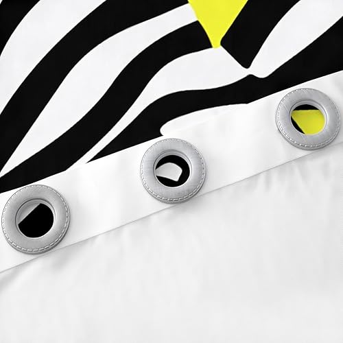 Miniatura 5 de Cortinas de estilo moderno de los años 80 y 90 de 76 x 45 pulgadas, patrón retro de estilo Memphis con formas geométricas, cortinas opacas para