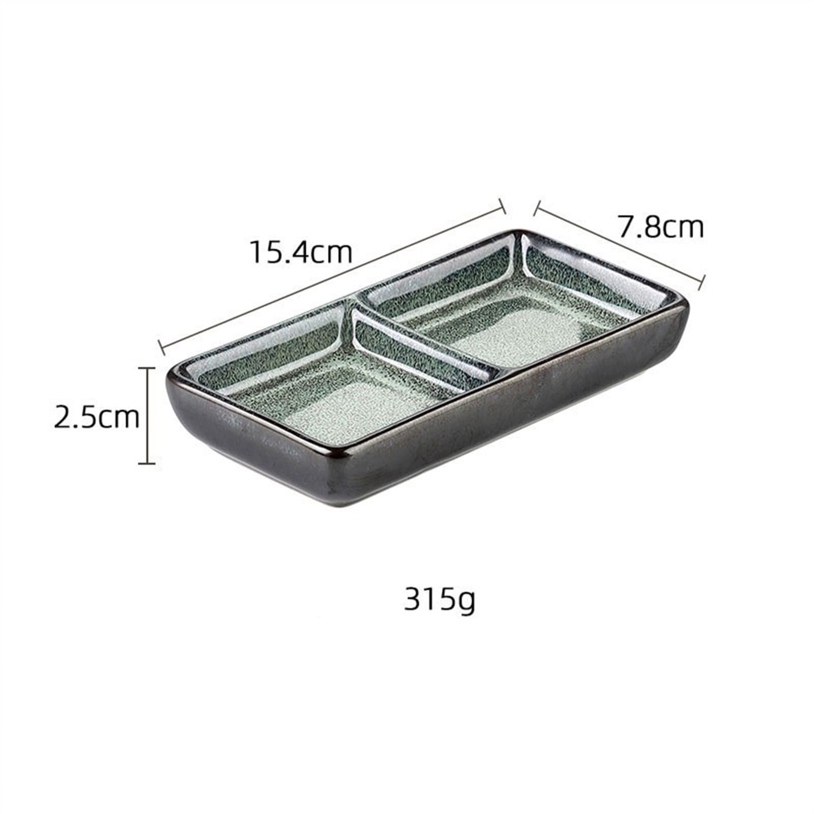 Keramik-Dipschalen – Gewürzschale mit zwei Fächern für Saucen, Snacks und Vorspeisen