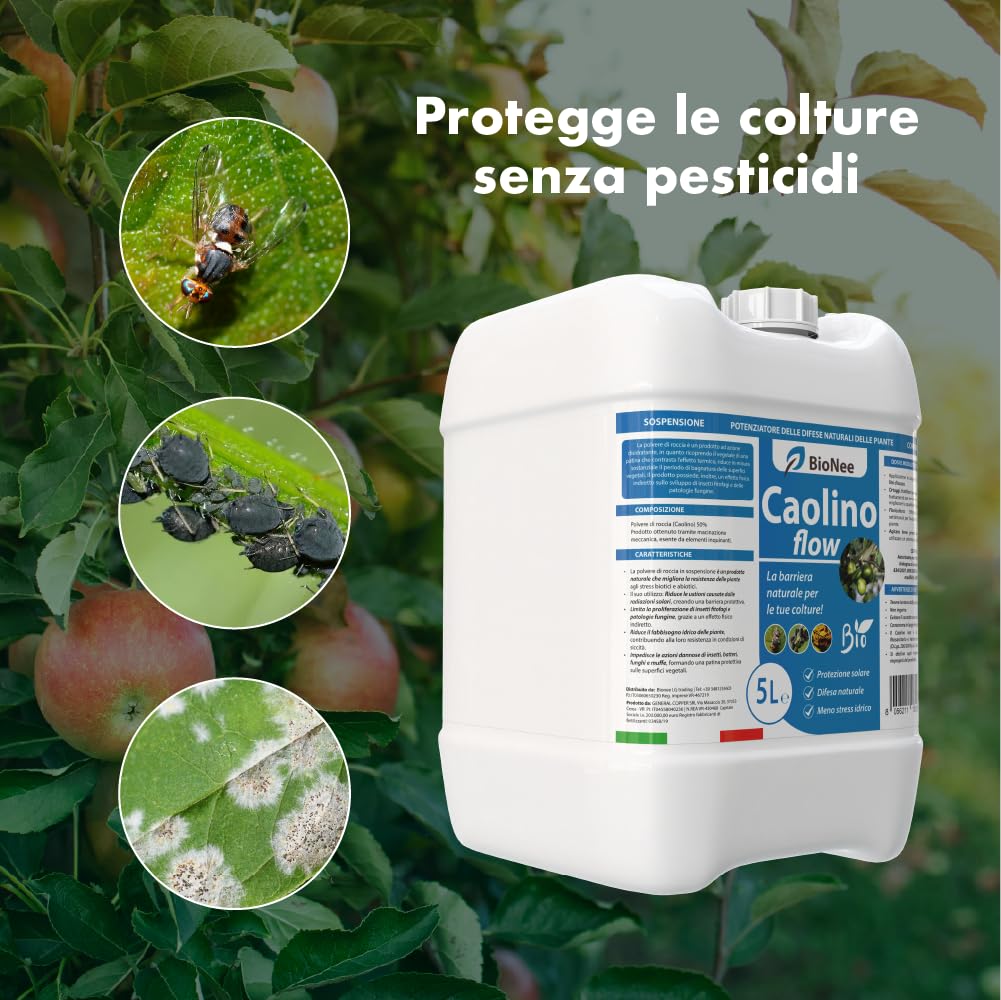 Caolino Flow in sospensione corroborante potenziatore difese naturali MOSCA DELL'OLIVO (5 L)
