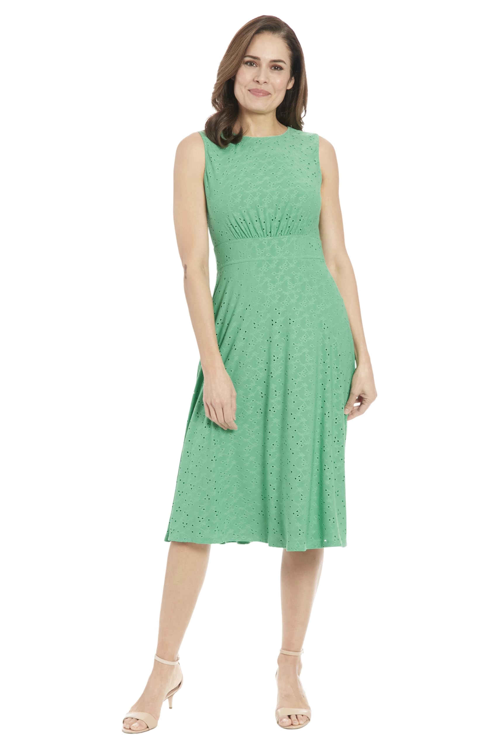 London Times Women's Dresses Inset Waist Midi Dress Career Office Occasion Guest of