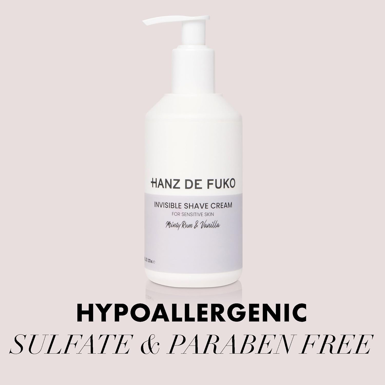 Hanz de Fuko Invisible Shave Cream for Men & Women – Premium Shaving Cream, Great for Sensitive Skin – Hypoallergenic Formula with Aloe Vera, Shea Butter, Acai – Sulfate and Paraben Free – 8 oz.