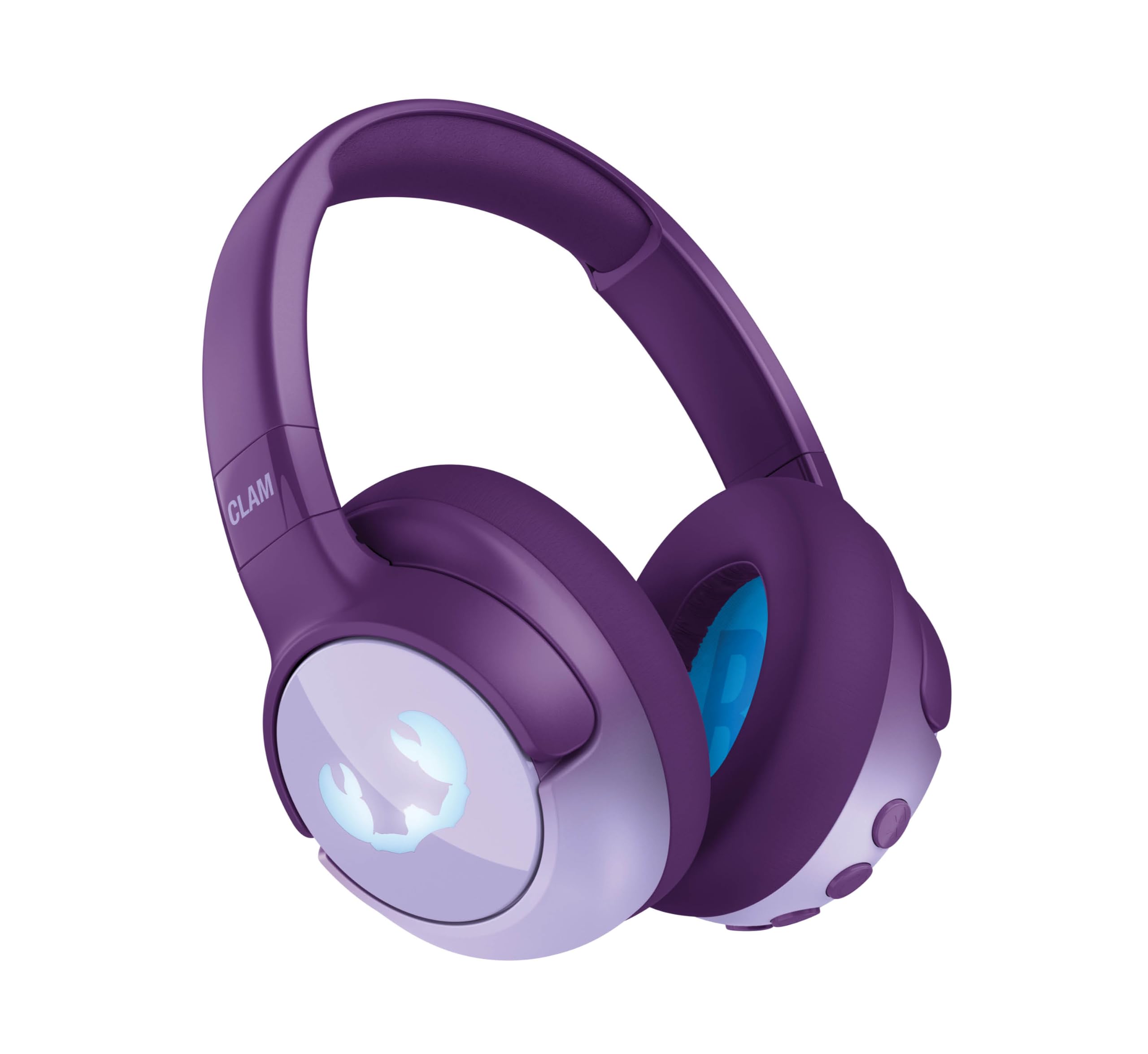 Fresh 'n Rebel Clam Junior, Cuffie Bluetooth per Bambini con Cancellazione Attiva del Rumore, suono sicuro (<85dB), Cavo audio e Adesivi inclusi, Effetti LED. 60 ore di riproduzione (Mighty Magic)