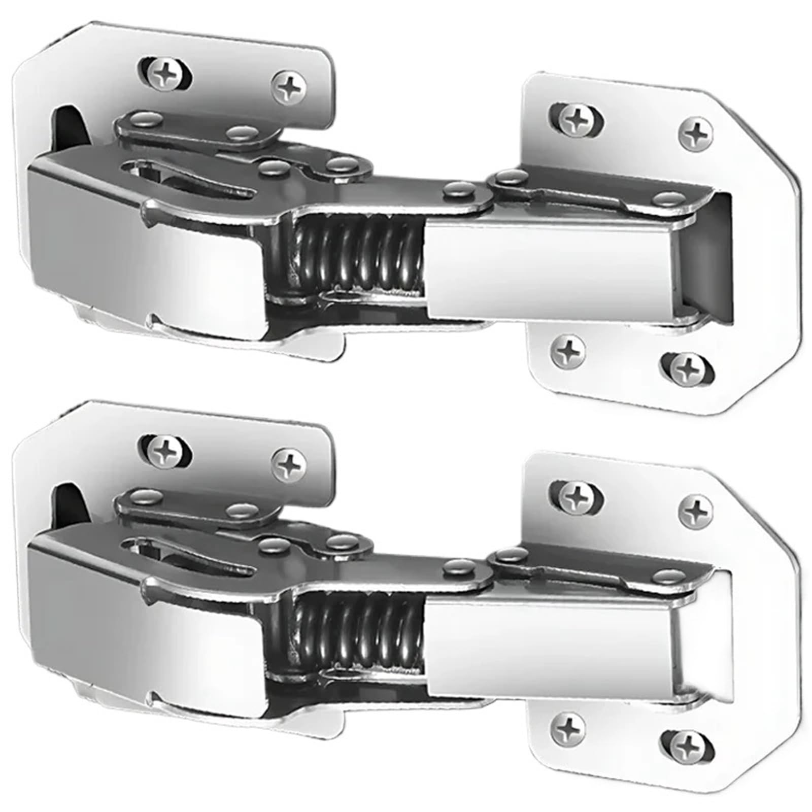 Dclbaigfsy 10Pcs 2- Cabinet Hinge 90 Degree 3In No-Drilling Hole Cupboard Door Hydraulic Hinges Soft Close With Screws Furniture Hardware(10Pcs)