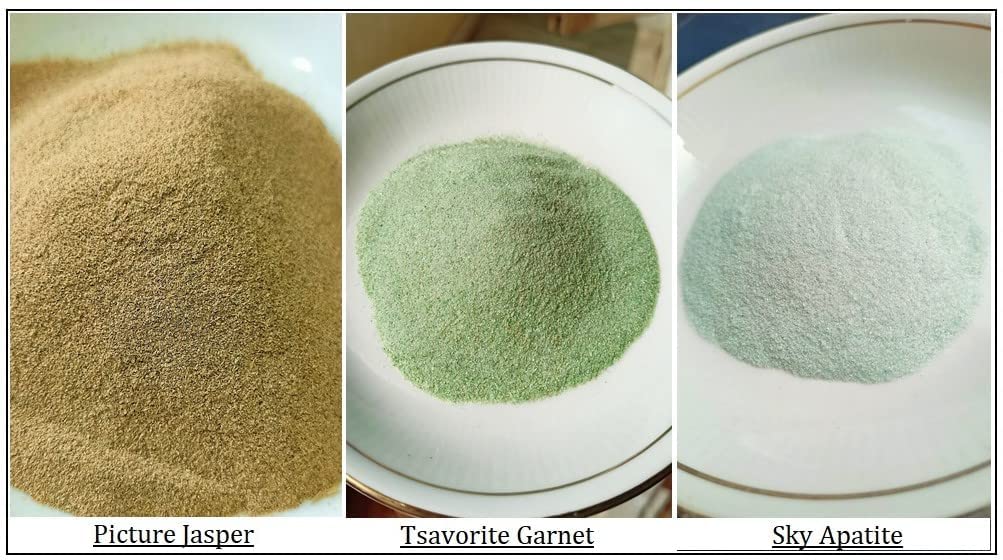 Natural Gemstone Crushed Fine Powder -Set of 3, Jasper, Tsavorite, Apatite Gemstone dust Powder, Great for Jewelry Making, Painting, Mineral Art and More - 150 Ct Each
