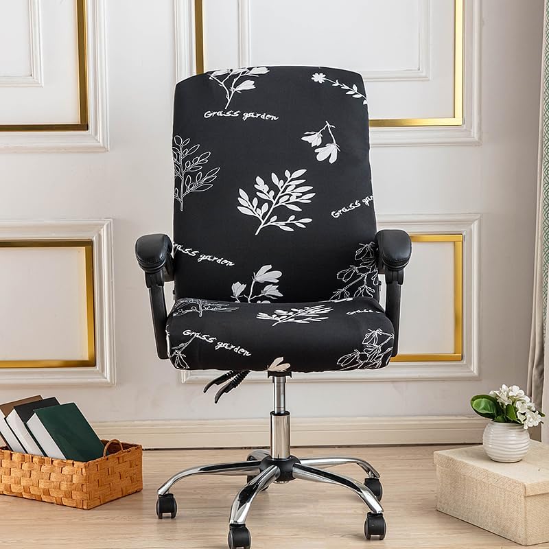 Miniatura 2 de Fundas elásticas para silla de oficina duraderas con cremallera, funda elástica para silla de escritorio de computadora con estampado, funda