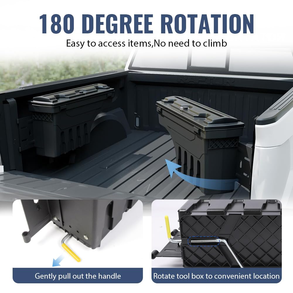 Amazon.com: PIT66 Truck Bed Storage Box Right Side Compatible with