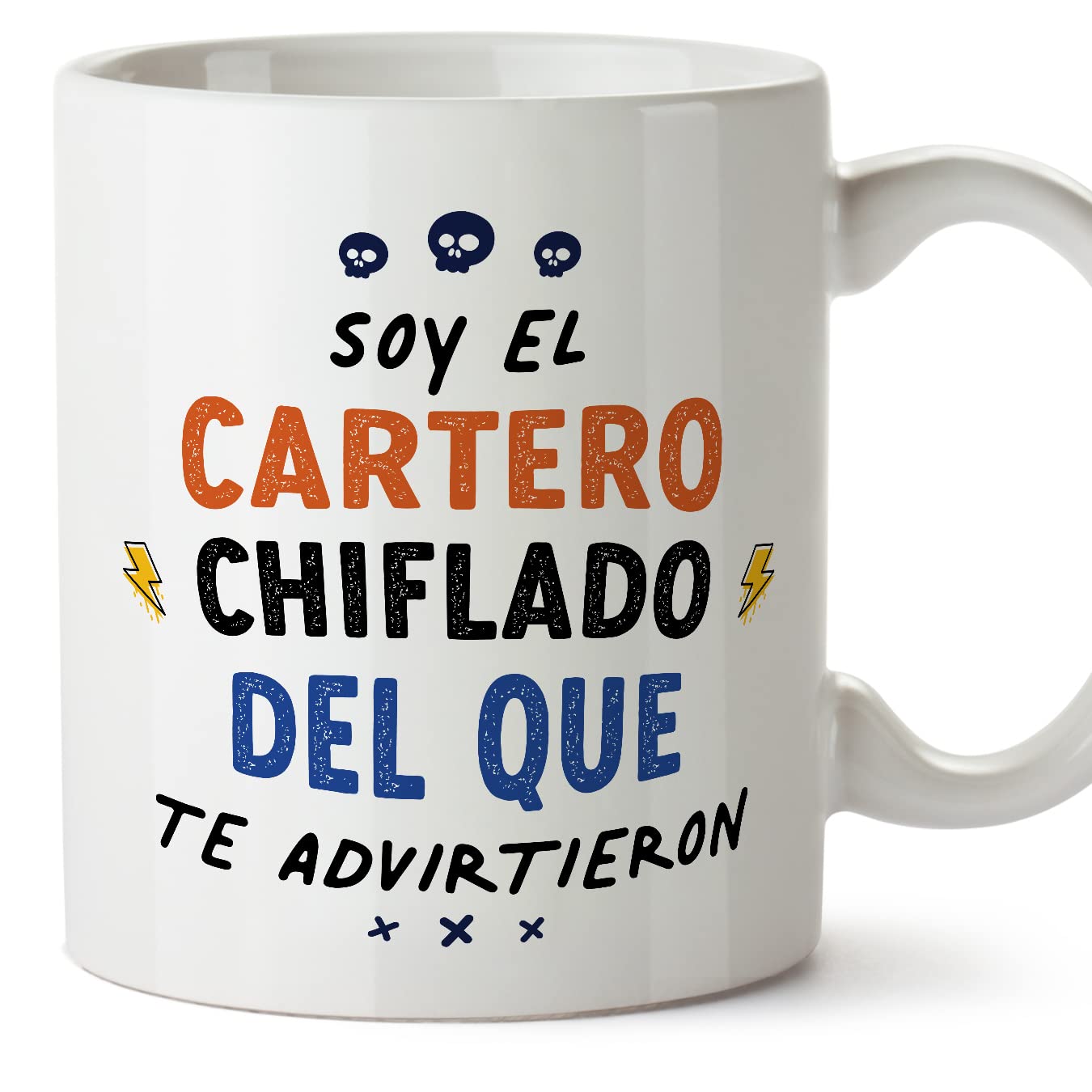 MUGFFINS Postman Man Mug - in Spanish - Todos te advirtieron - Funny Gift for Colleagues - Ceramic 11oz Mug