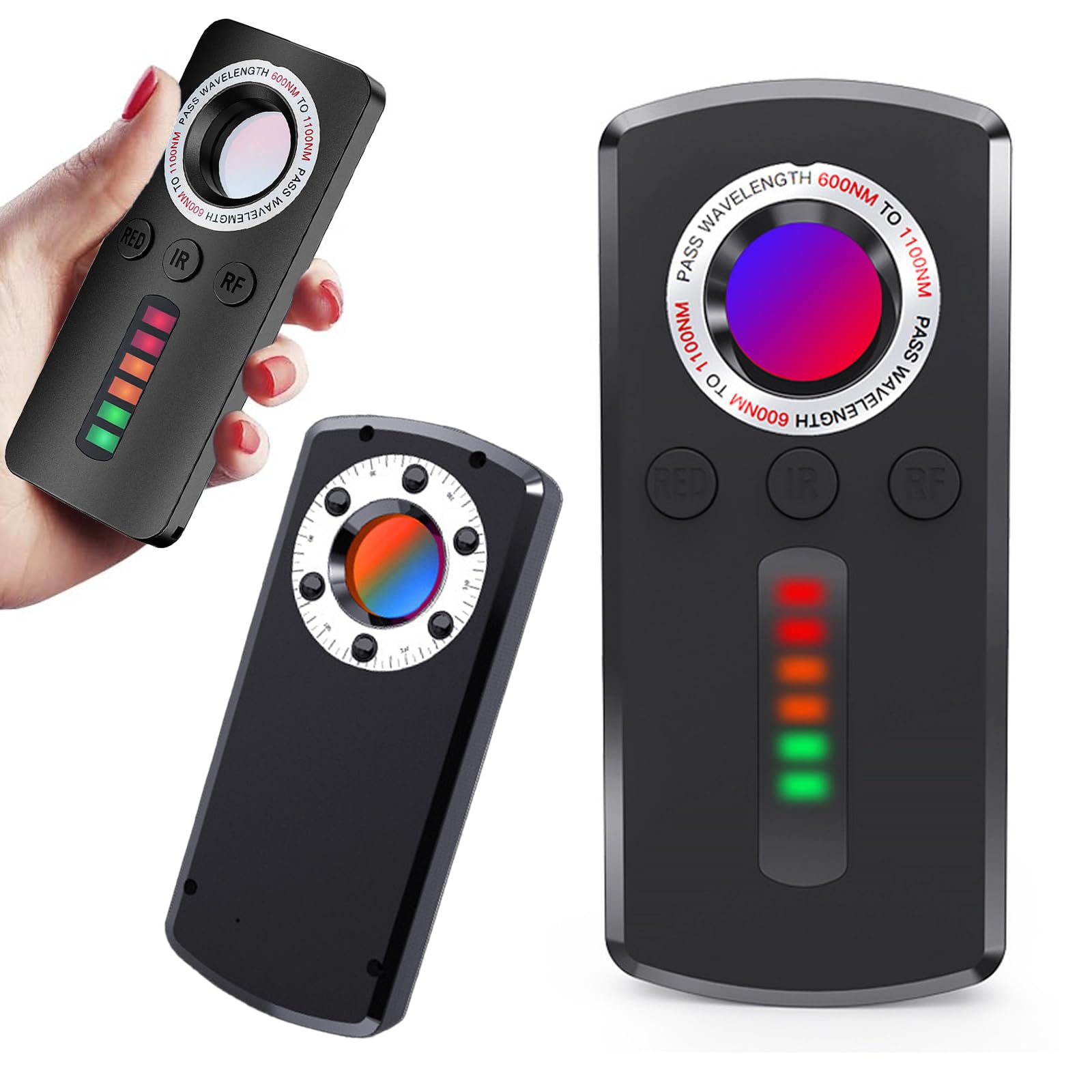 ExcellaElite Hidden Camera Detectors,Spy Camera Detector GPS Tracker Devices Finder Portable Hidden Bug Detector for Travel, Car, Bathroom, Hotel,listening devices