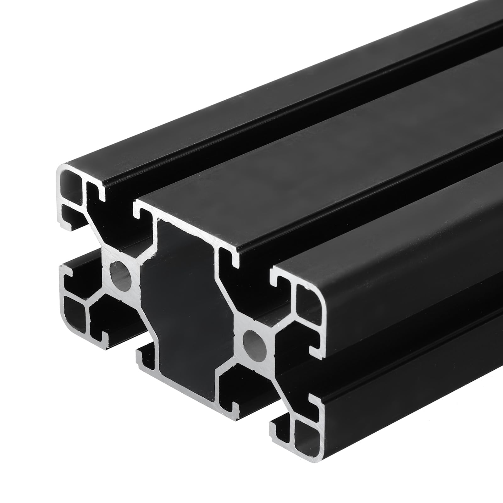 MECCANIXITY 2PCS t Slot 4080 Aluminum Extrusion, 400mm European Standard Anodized Linear Rail Profile for 3D Printer Parts CNC DIY Projects, Black