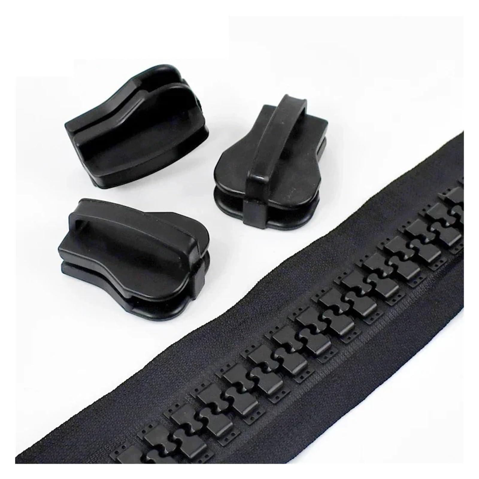 30# for cremallera grande deslizante, mochila for exteriores, tienda, cierre de cremalleras, Kit de reparación, accesorios de ropa DIY(Black-2Meter2Sliders)