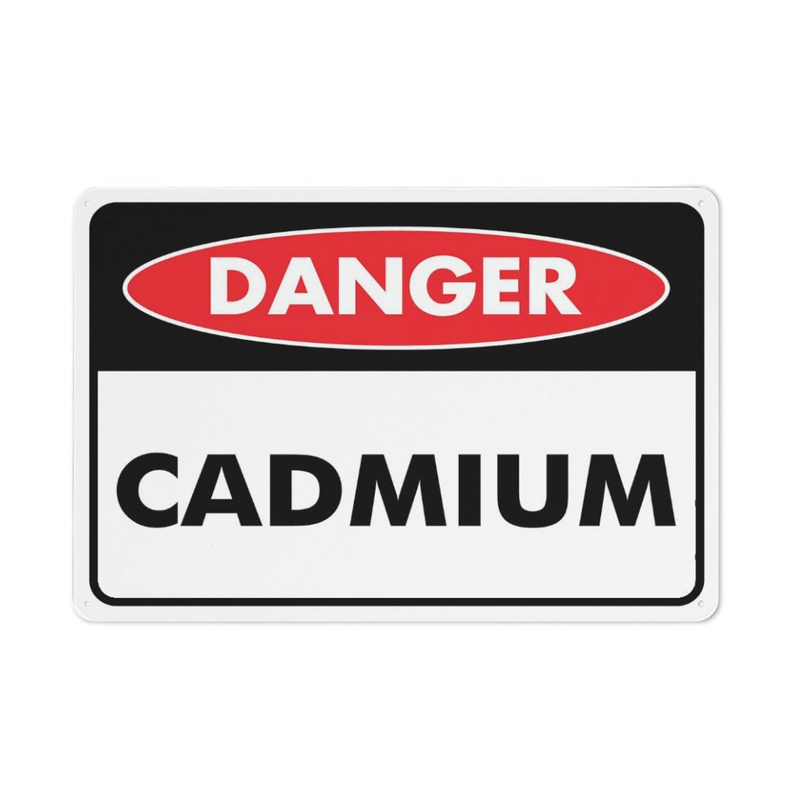 Danger - Cadmium Sign, 8x12 Inch Metal Aluminum, Pre-Drilled Holes for Easy Mounting, Indoor/Outdoor Use for Fence, Door, Gate