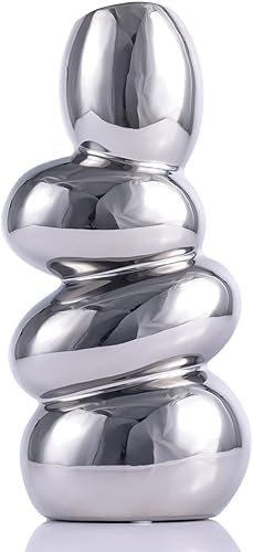 Jarrón de cerámica para decoración del hogar, para boda, rústico, moderno, sala de estar, centro de mesa, jarrón creativo con forma de huevo