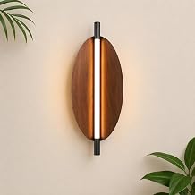 Crosscut Furniture Modern Wooden LED Wall Lamp | Premium Wood Finish, Integrated LED
