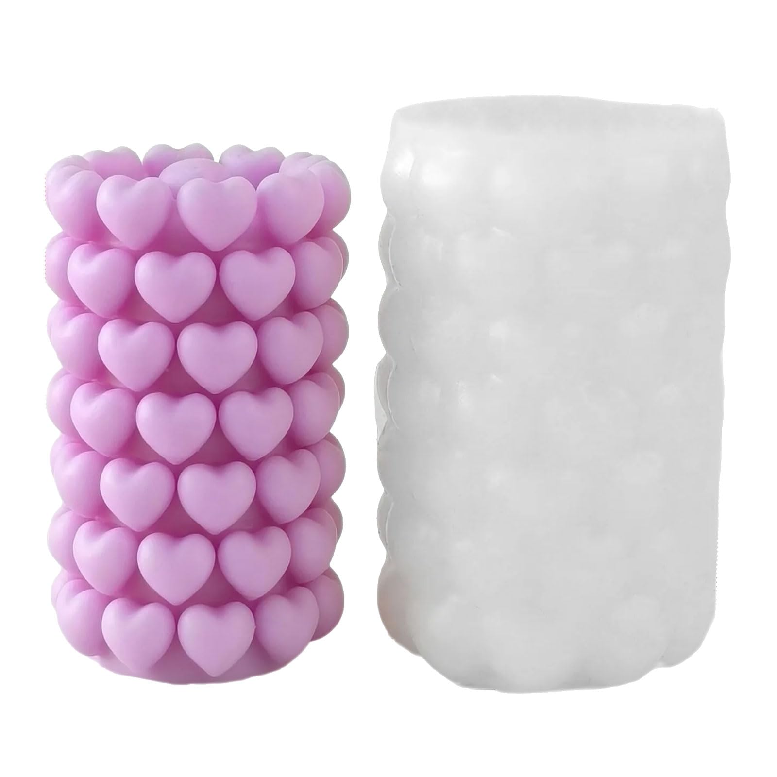 LUCKGONI Valentine's Heart Shaped Candle Mold For Do It Yourself Valentine Scented Candle Food Grade Silicone