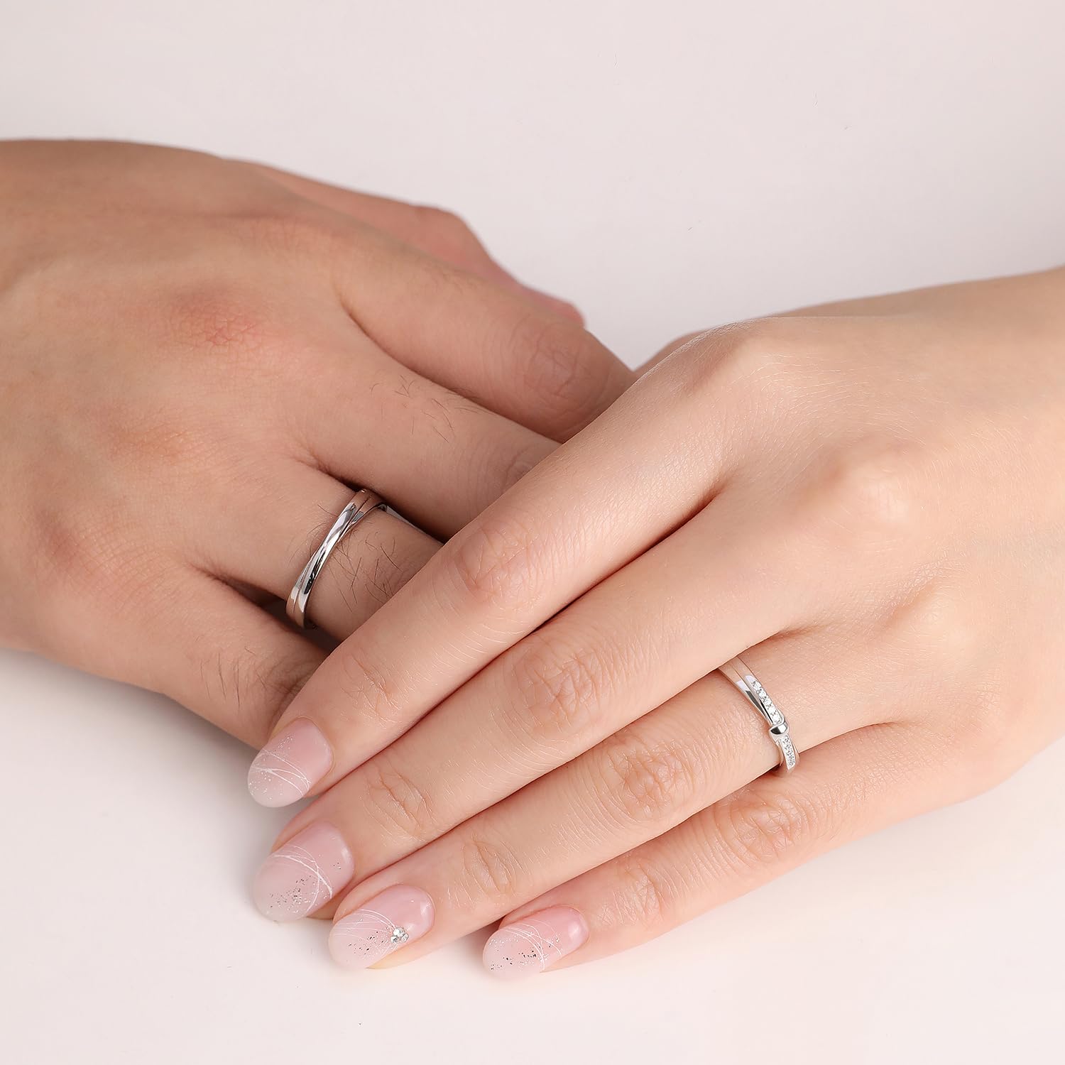 Meissa 925 Anillo plata nudo celta para parejas 2 Pcs Pareja Anillos hechos a mano a juego Anillos de Promesa Anillos Tamaño Ajustable Joyería Nupcial