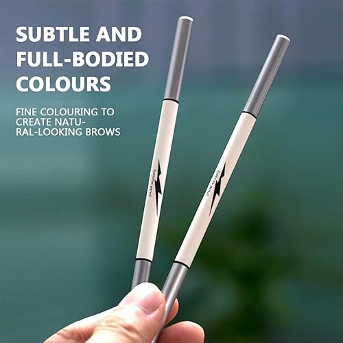 Miniatura 4 de 3 lápices de cejas clásicos, de larga duración, impermeables, de doble punta fina, 3 en 1, 3 lápices de cejas marrón oscuro #-0907021