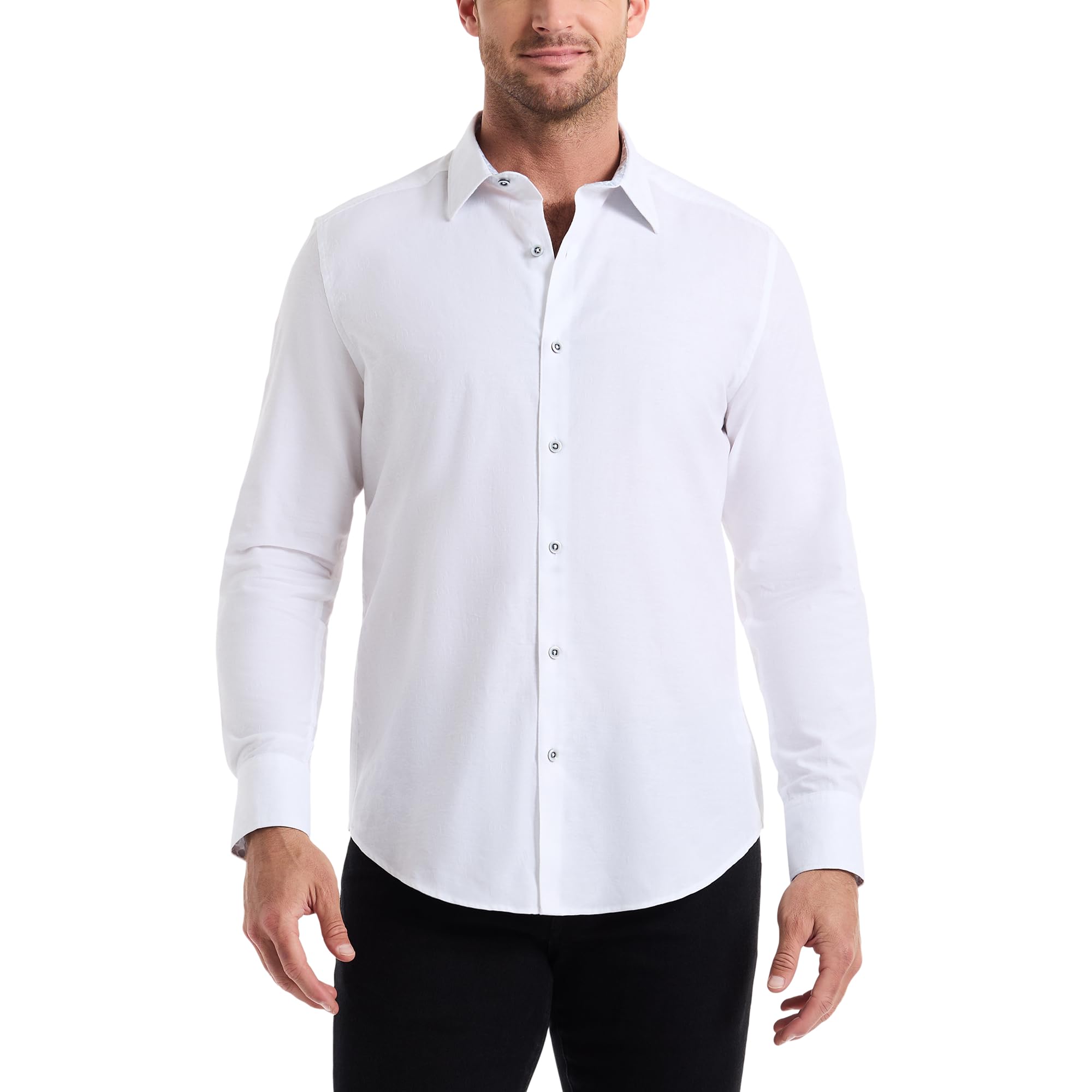Robert Graham Men's Stellman Long-Sleeve Shirt, Premium Cotton Button Down Top, Classic-Fit & Richly Detailed for Wear