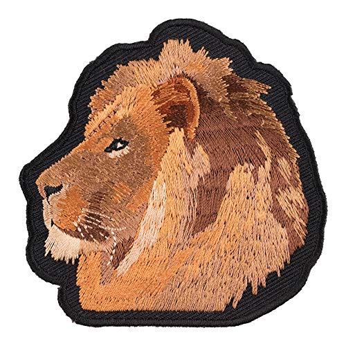 Profile View Majestic Lion Face Patch, Lion & Jungle Animal Patches