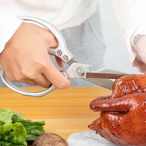 Miniatura 5 de Tijeras de cocina - Tijeras de cocina multifunción - Tijeras de utilidad de acero inoxidable (plateado)