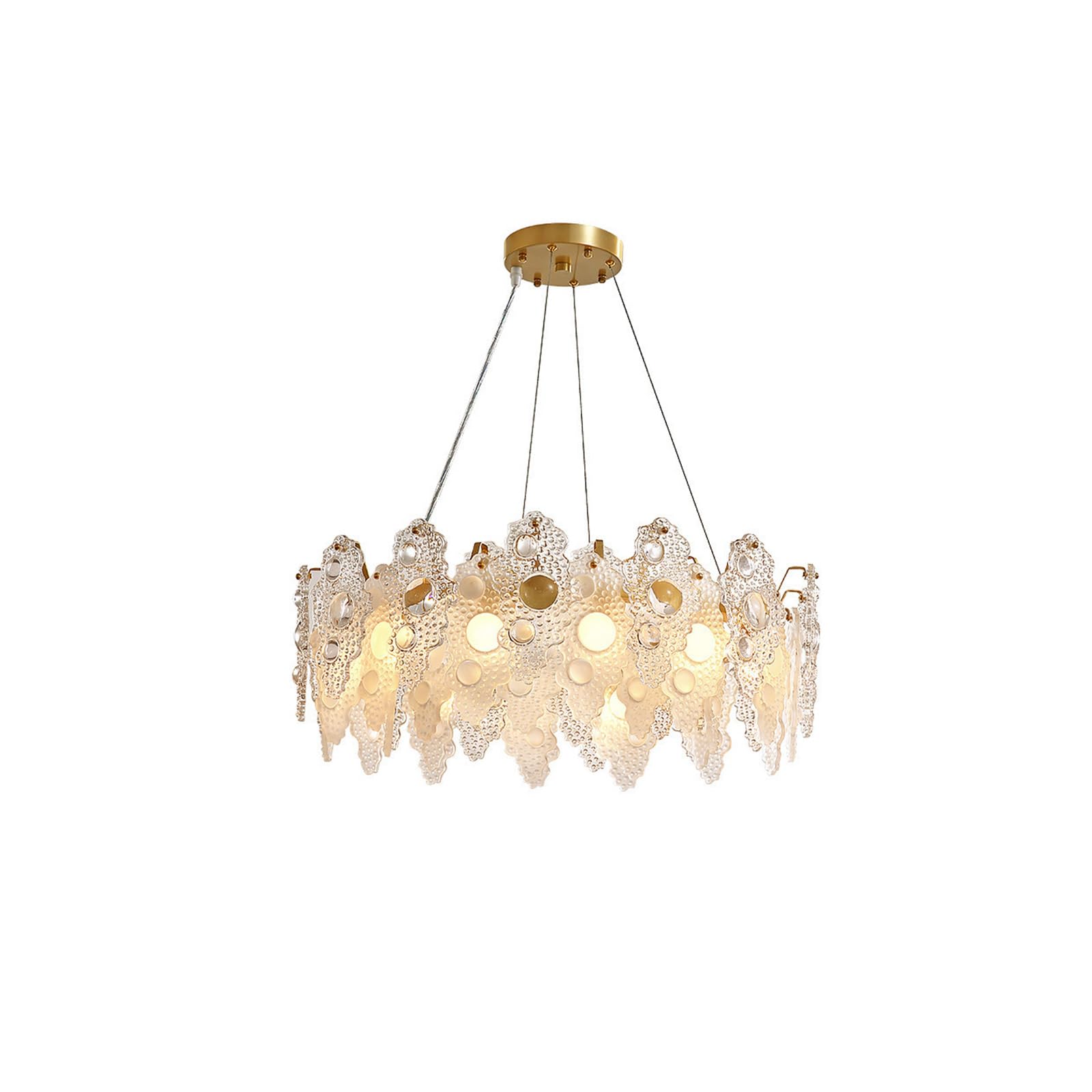 Lustre moderne rond doré 23,6 pouces pour salon et salle à manger