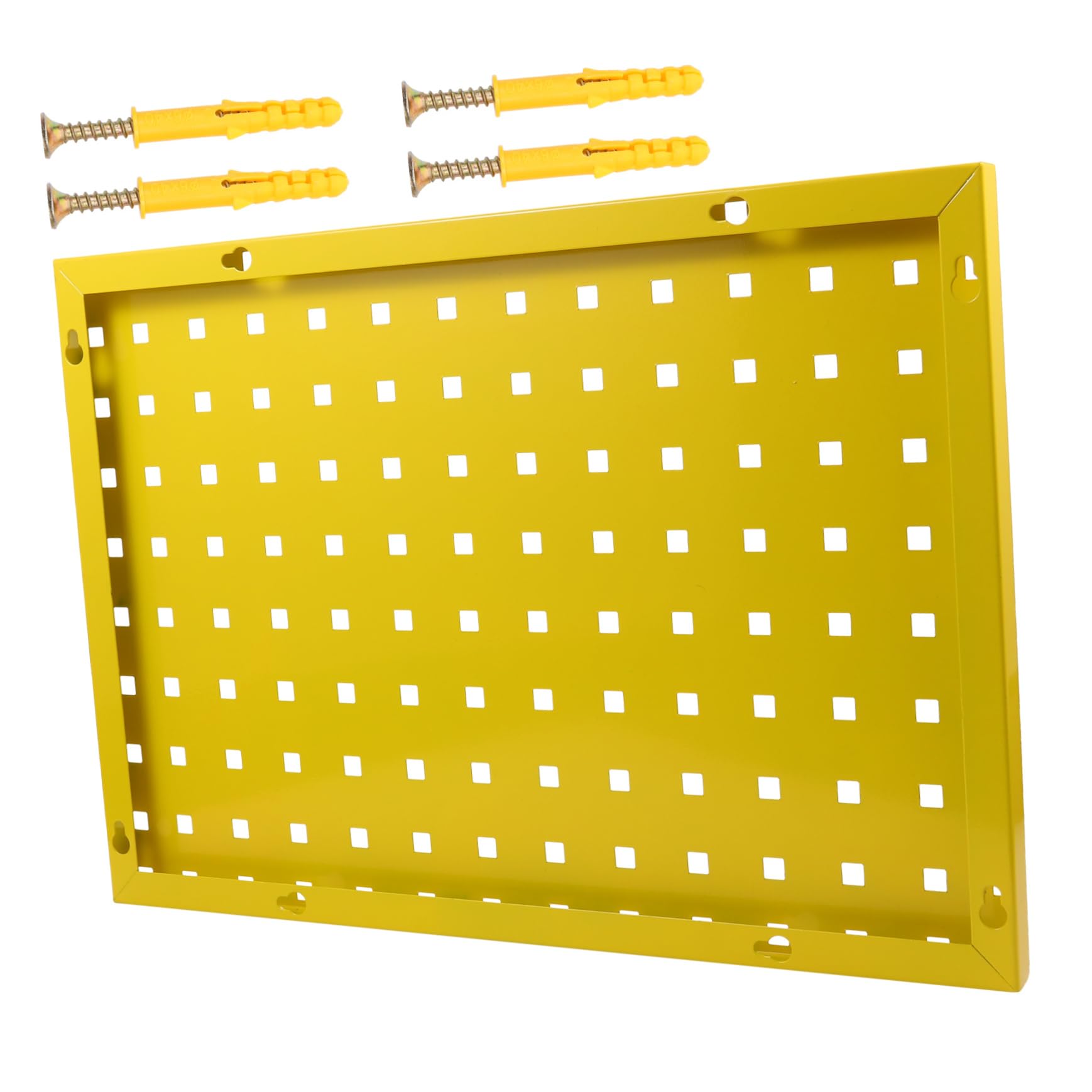 Pegboard in Acciaio Zincato Giallo, Pannello Portautensili