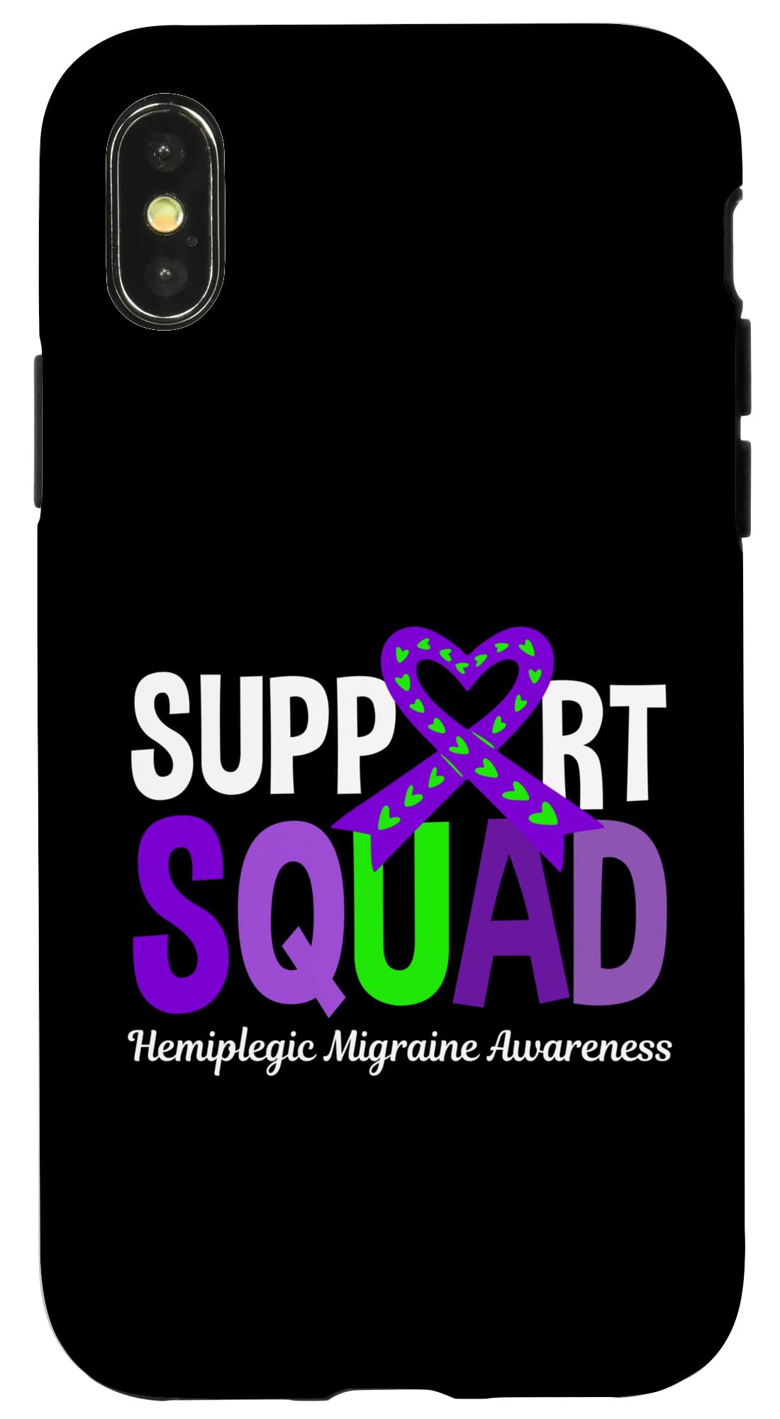 iPhone X/XS Support Squad Hemiplegic Migraine Awareness Ribbon Case