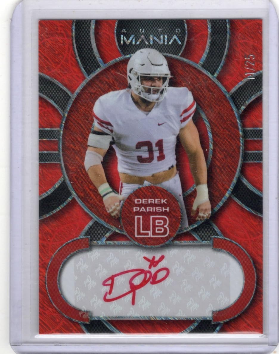 Derek Parish Autographed & Serial NUmbered #11/25 Auto Mania Wild Card Matte Collectible Football Card - 2022 Wild Card Matte Football Card #AM-C7 (Jaguars)