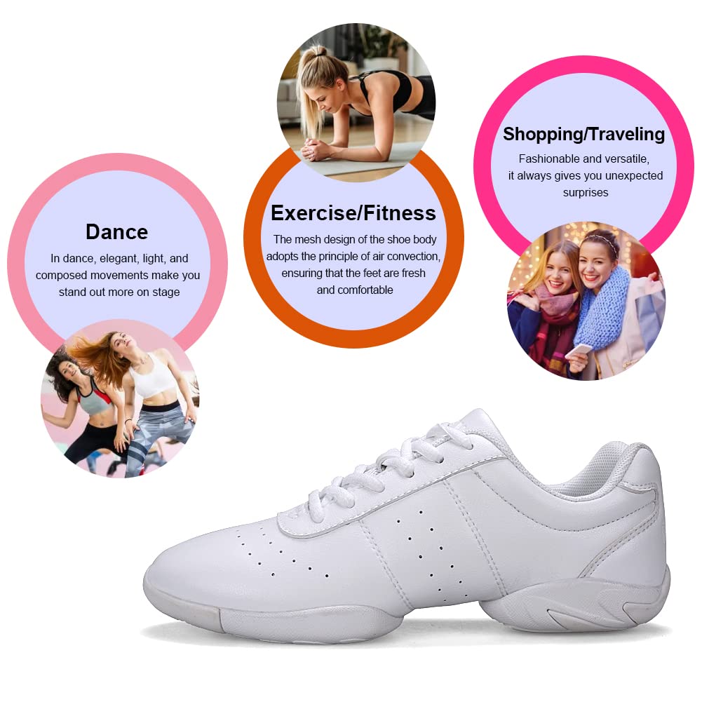 Padgene Scarpe Jazz Donna Scarpe da Ginnastica Lacci Cuscino Traspirante Signore Suole Divise Scarpe da Danza a Camminare Sportive