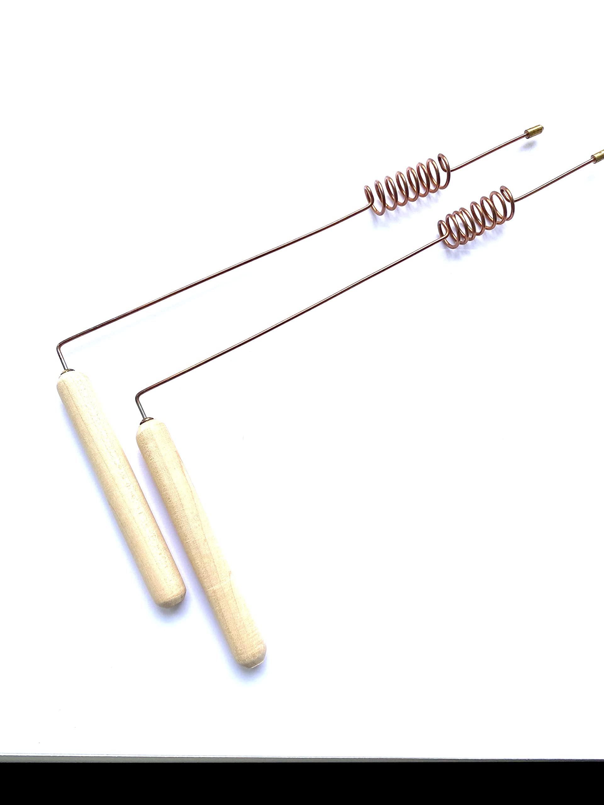 Dowsing rods pair coopper cylinder resonator brass tips Divining Rods Lot of 2 Dowser rods Wood Handles Bio location Spirit Hunter Dowse Rod