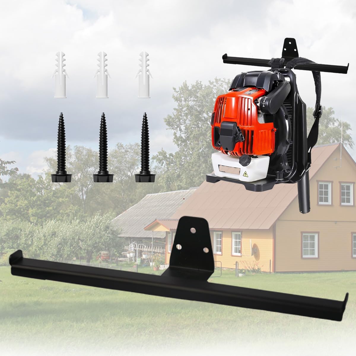 Backpack Leaf Blower Hanger- Organize Your Gear with this Heavy Duty Organizer | Wall Mount Storage for Backpack Blower, Chainsaw, and More | Tactical Gear Stand for Home or Garage(2 pack)