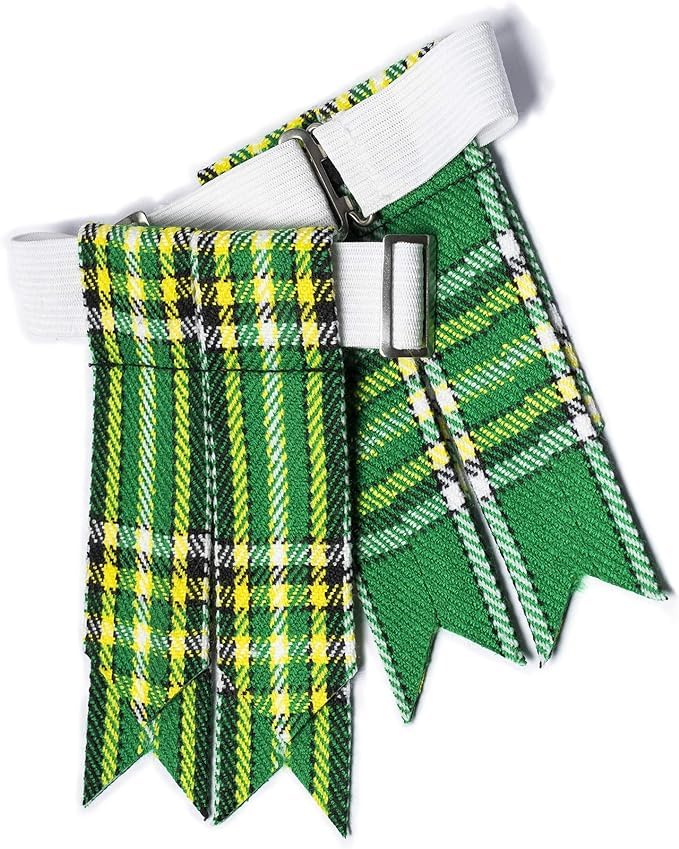 Image of Tartan Kilt Hose Sock Flashes with Heavy Buckle Adjusters