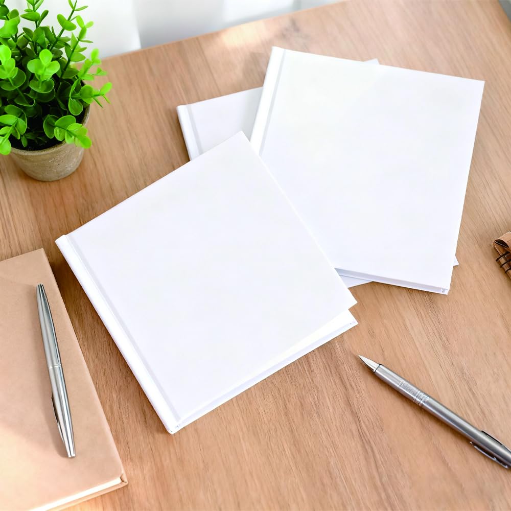 6 libri bianchi vuoti da 12,7 x 12,7 cm per bambini per scrivere storie, album da disegno con copertina rigida per studenti, fumetti vuoti fai da te, fai da te, per creare il tuo libro vuoto
