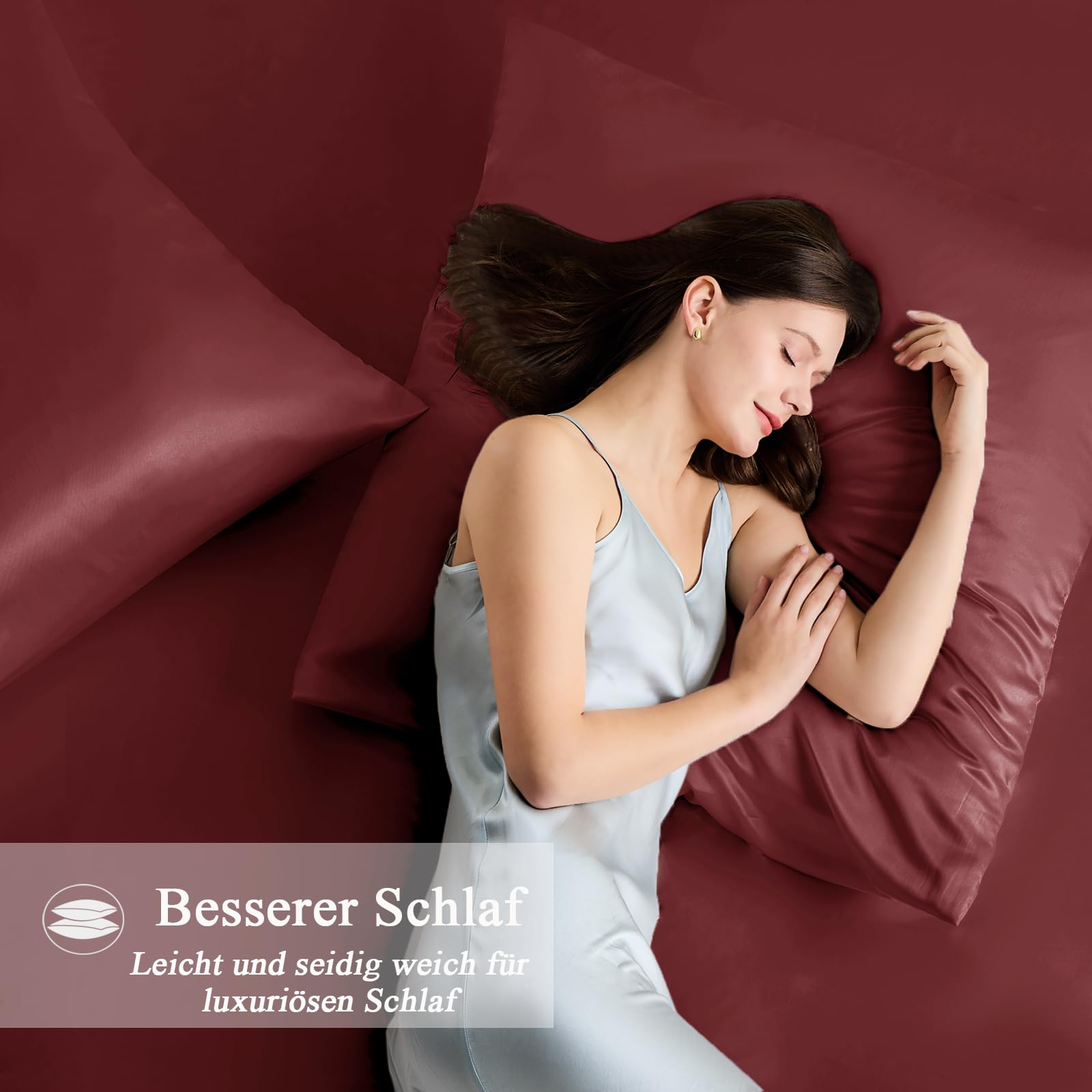 Vielit Satin Pillowcase for Hair and Skin 60x60 2 Pack & 2 Scrunchies - Image 3