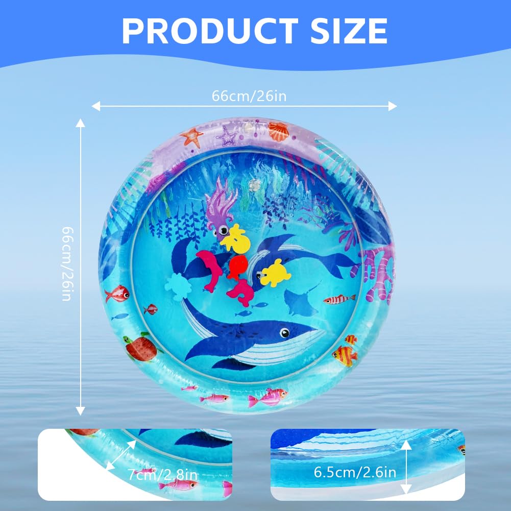 AYESY Tummy Time Mat,Inflatable Tummy Time Water Mat Baby Pad - Image 2