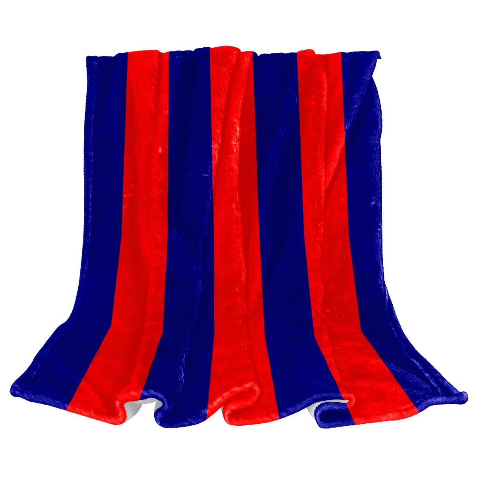 Couverture polaire pour lits canapés chaises plaid rayure rouge marine cocon