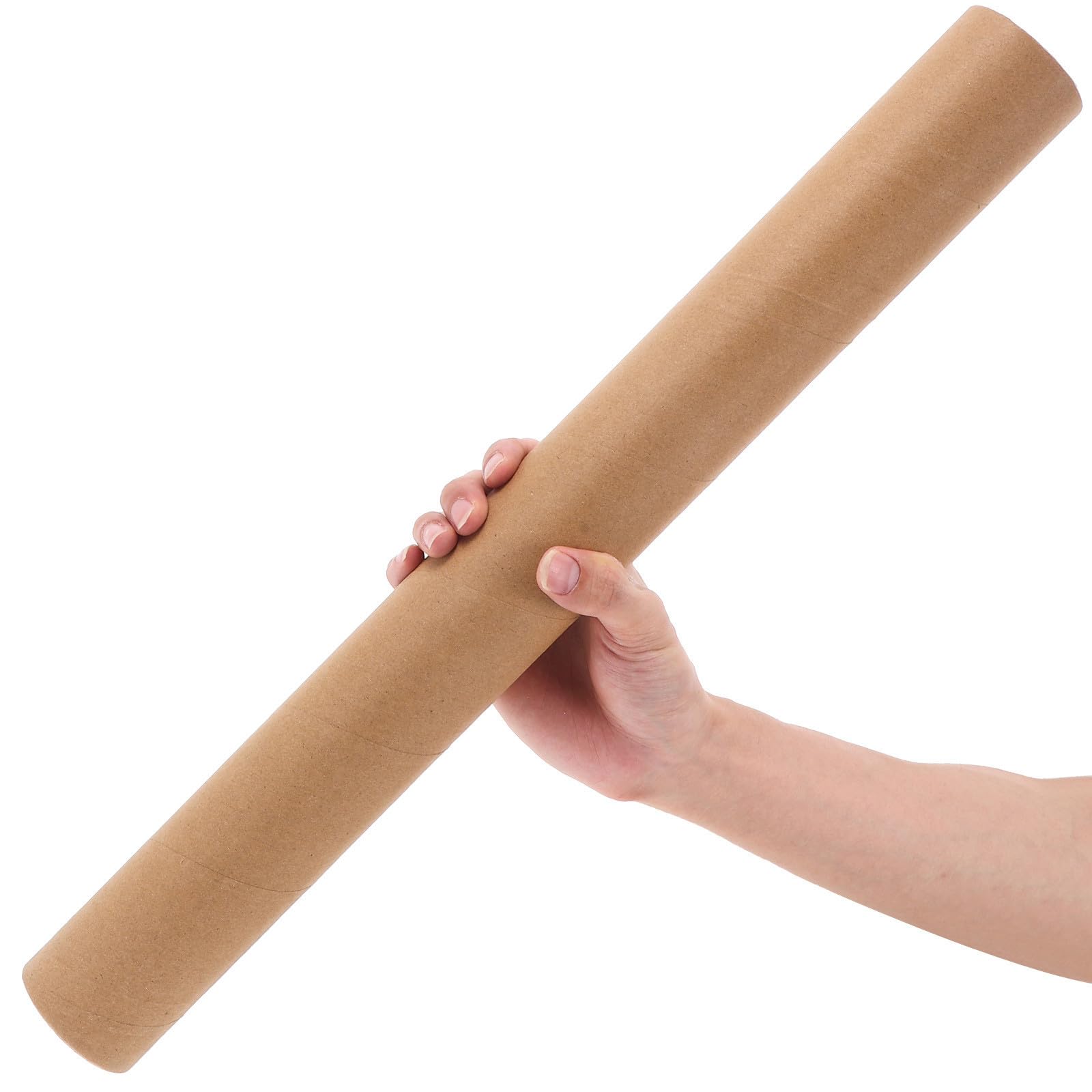 8 tubi di cartone kraft con tappi in plastica, cilindri rinforzati 40x5 cm per spedizioni di disegni tecnici e poster
