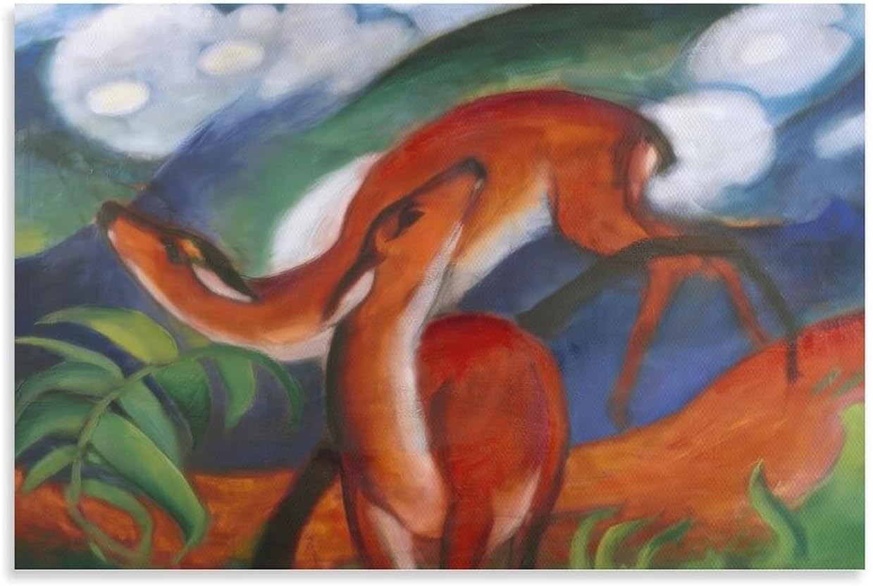 GLKJHAJ Artist Franz Marc Poster Canvas Wall Art Red Deer